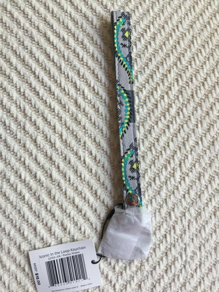 Vera Bradley Iconic In the Loop Keychain NWT Paisley Stripes MSRP $18 Easter