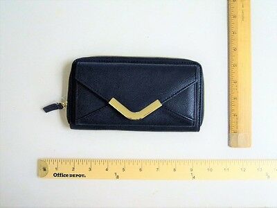Women's APT 9 Wallet Navy Blue & Gold Clutch Purse Bag - FLASH SALE