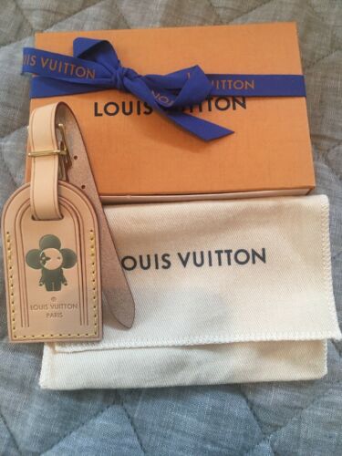 NEW Louis Vuitton Small Vachetta Luggage Tag Vivienne Doll Stamp