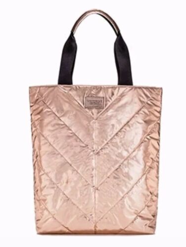 NWT Victoria’s Secret 2017 Limited Edition Rose Gold Quilted Tote Bag Purse