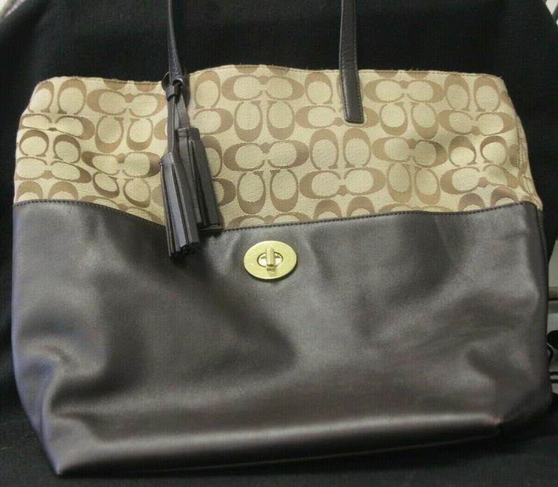 Coach Brown and Tan tote