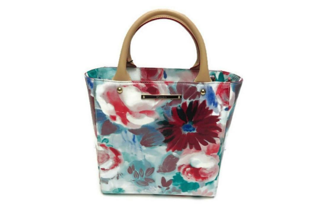 Brahmin Harrison Carryall Tote, Leather, Floral Tourquoise Margaux