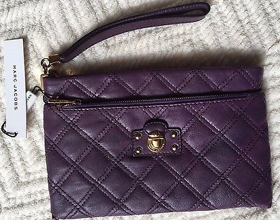 MARC JACOBS The Handy Purple Quilted Clutch Purse *NIB*