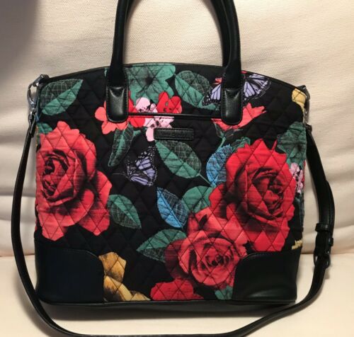 VERA BRADLEY Day Off Satchel Havana Rose Floral Purse NEW with Tags 2118-G01481