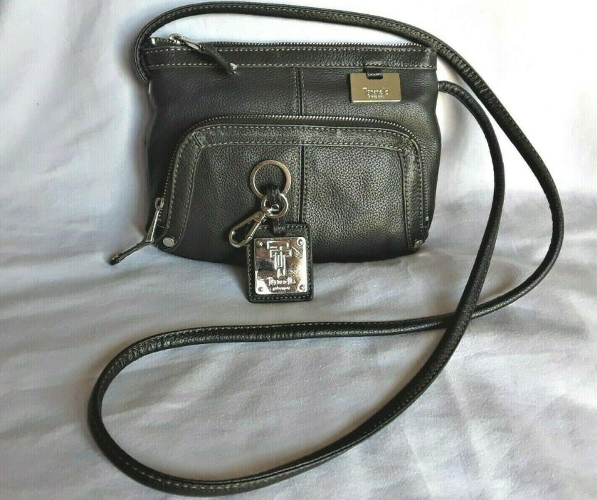 Tignanello black pebble leather crossbody handbag.