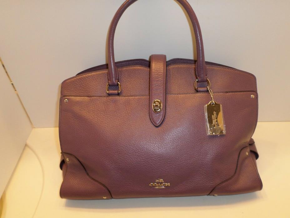 COACH Eggplant Purple Large Mercer Satchel / Crossbody BAG #37167, NWOT