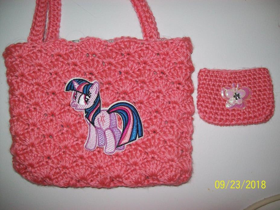 Girls Handmade crochet purse My Little Pony Twilight sparkle