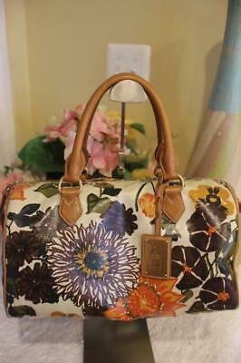 CAR SHOE BY PRADA FLORAL CANVAS SATCHEL BAG PURSE (120