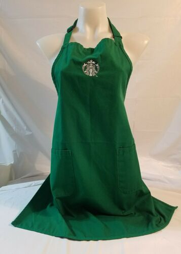 STARBUCKS Coffee  BARISTA Green Apron with the new  LOGO #5AC