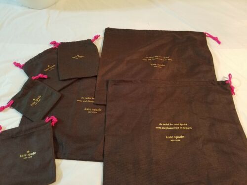 KATE SPADE DUST BAG COVER DRAWSTRING LOT OF 7  SMALL / EXTRA SMALL   E