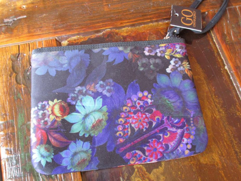 Cyntheia Rowley Clutch Flat Pouch Tablet Case Floral Purple Black