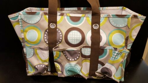 Thirty-One Organizer Utility Tote w/ 7 pockets CIRCLES 10