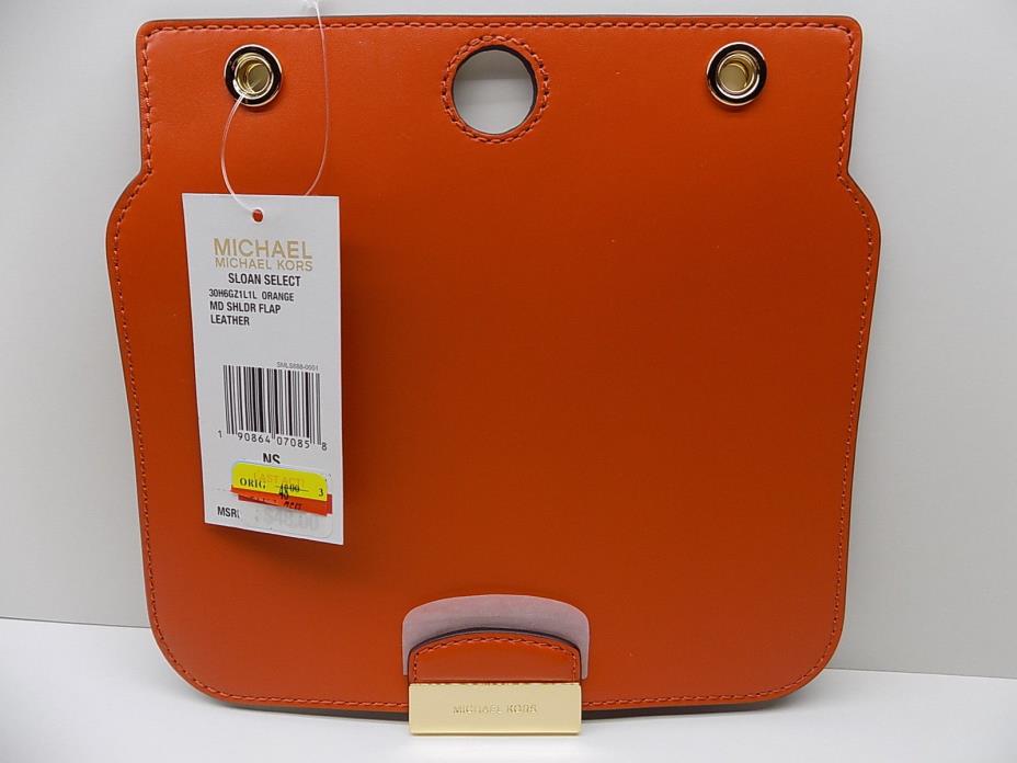 NWT Michael Kors SLOAN SELECT ORANGE MD Shoulder Flap Leather