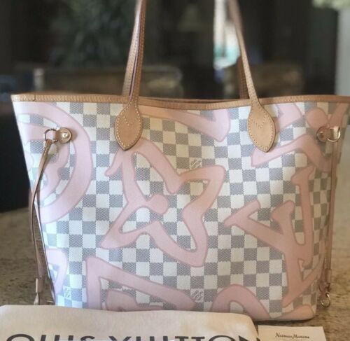 Authentic Louis Vuitton Neverfull Mm Damier Azur Tahitienne Tote