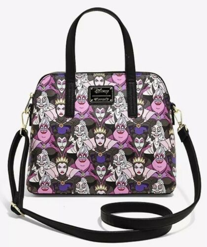 Disney Villains Collage Faux Leather Dome Satchel Handbag Purse New With Tags!