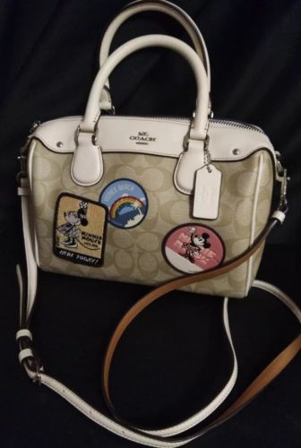 Coach Disney X Minnie Mouse Patches Mini Bennett Satchel F29357 Lt. Khaki Chalk