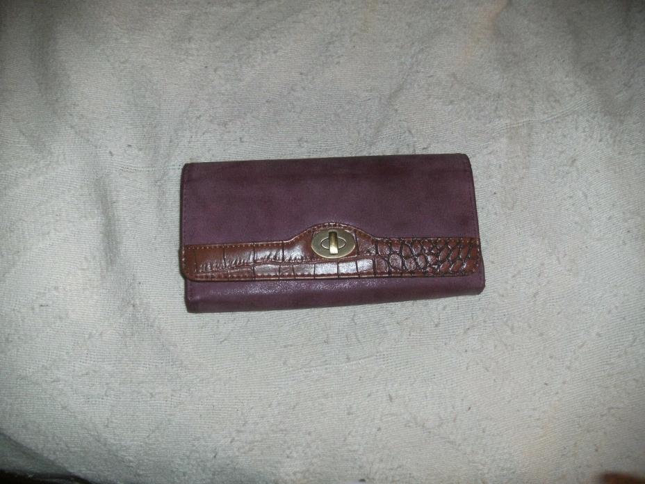 Brown Leather/Suede Wallet No Brand Name