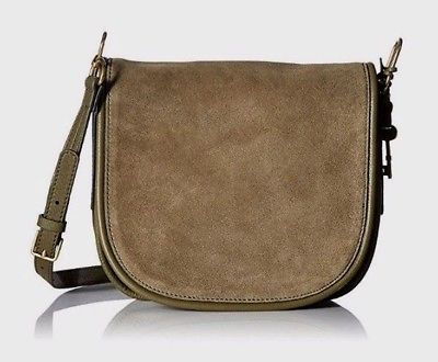 New Fossil Women Rumi Large Suede Leather Crossbody Bag Rosemary