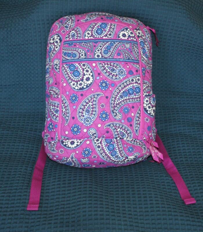 Vera Bradley Large Laptop Backpack Purple & Blue Paisley Boysenberry
