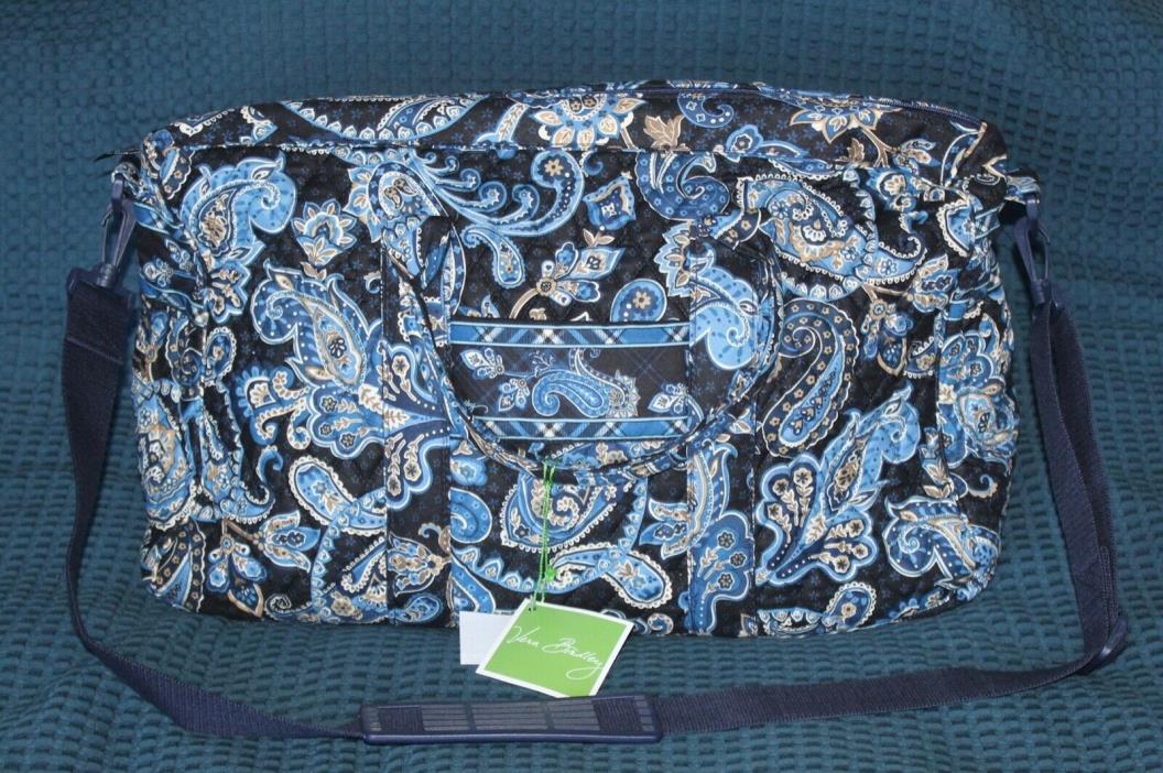 Vera Bradley Satchel Travel Bag Tote Windsor Navy Paisley NWT $84
