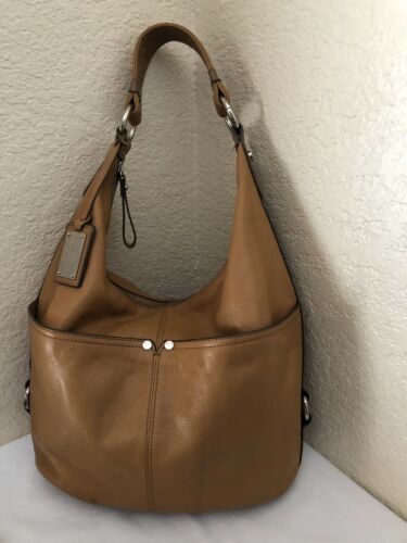 Tignanello Tan Brown Soft Leather Hobo Shoulder Handbag