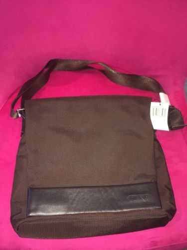 TUMI Flap Back Nylon Crossbody Messenger Body Bag Brown - Unisex, Adjustable!