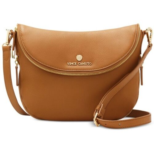 Vince Camuto RIZO Brown Crossbody Purse with Expandable Bottom