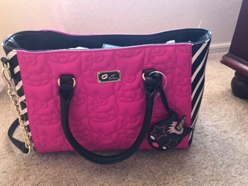 Luv Betsey by Betsey Johnson Cat Unicorn Quilted Faux Leather Satchel Handbag