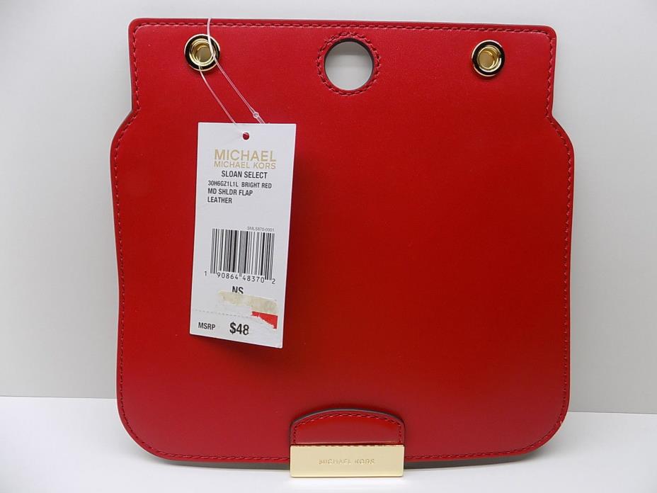 NWT Michael Kors SLOAN SELECT BRIGHT RED MD Shoulder Flap Leather