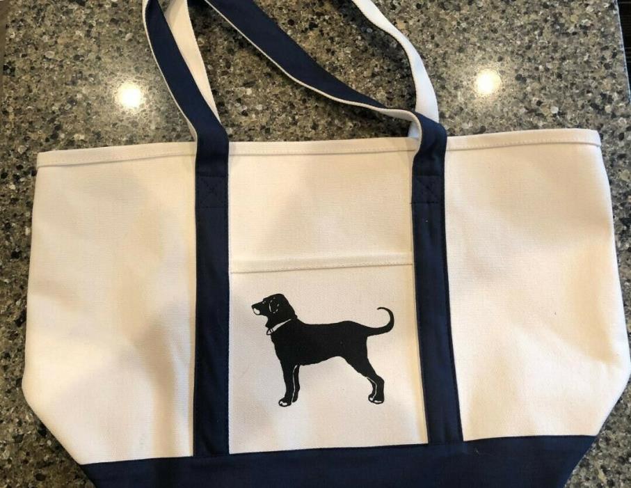 Black Dog Canvas Tote Bag Navy Never Used Labrador