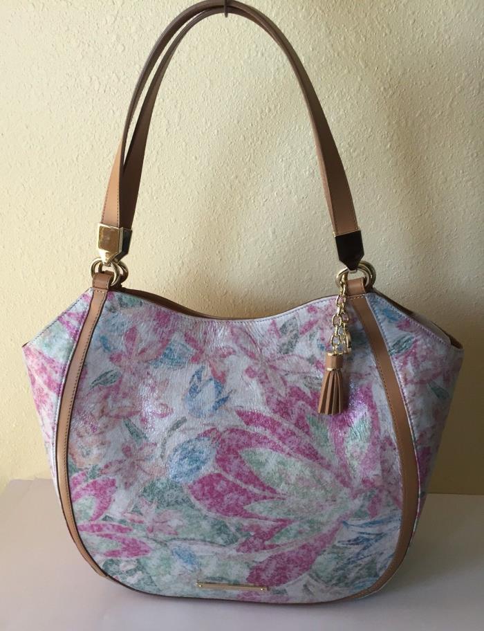 BRAHMIN Marianna Floral Creme Talitha Leather Tote Shopper Shoulder Bag NWT