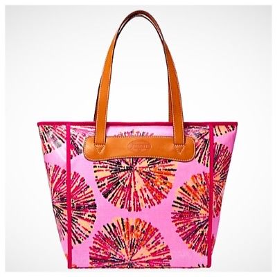 Fossil Key-Per Shopper Pink Multi Tote Bag Shoulder Shopper Bag new