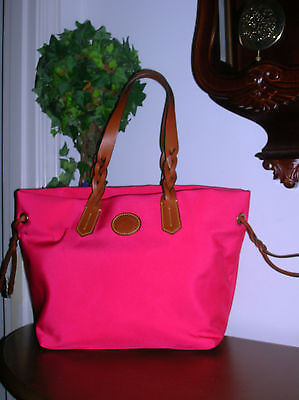 Dooney&Bourke Pink Nylon&Leather Large Shopper/Tote Bag/Handbag nwt Braided Bag