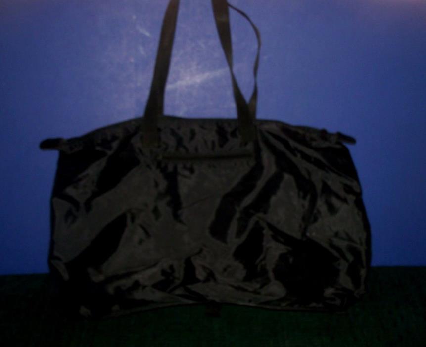 Black Nylon Tote Bag/Sachel that Folds into Small Carry Case