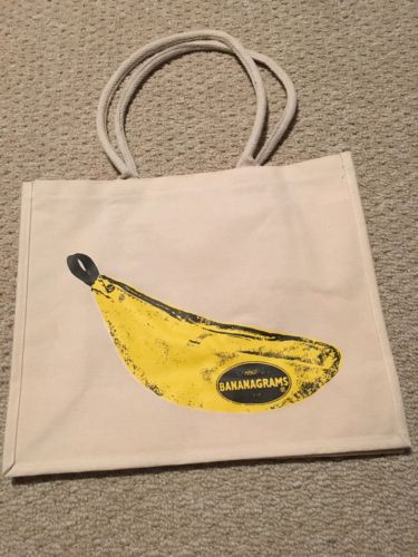 Andy Warhol Style Banana Bananagrams Canvas Tote Bag NEW