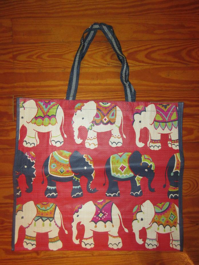 TJMaxx Reusable Shopping Tote Gift Bag Elephants India Thailand New with Tag