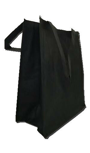 Big Large Size Grocery Tote Shopping Bag Black Reusable Bags w/ Bottom Support