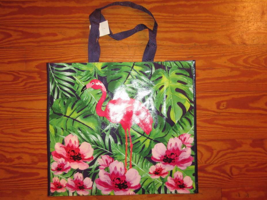 TJMaxx Marshalls Reusable Shopping Tote Gift Bag Flamingo Tropical NEW