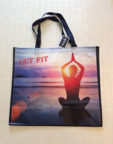 NEW Marshalls Shopping Travel Tote Bag “Get Fit” Reusable Eco Friendly NWT