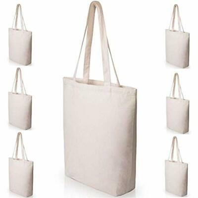 Heavy Reusable Grocery Bags Duty And Strong Large Natural Canvas Tote With (6 +