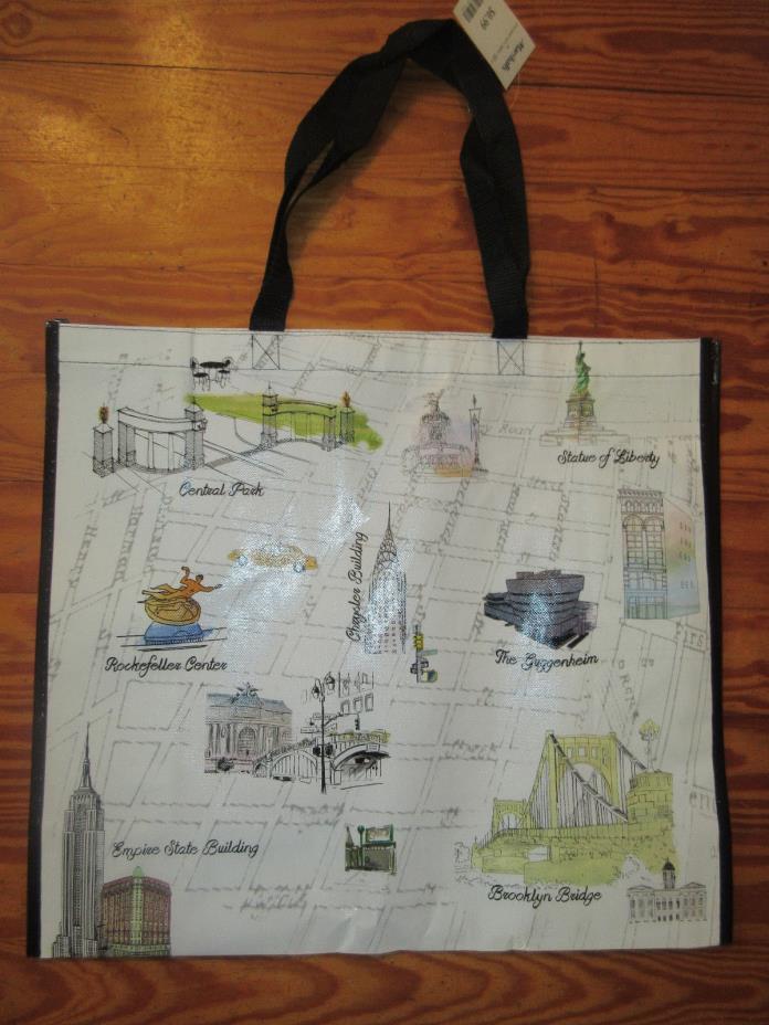 TJMaxx Marshalls Reusable Shopping Tote Gift Bag NYC Street Map Manhattan NEW