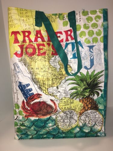 Trader Joe's Reusable Market Shopping Bag Nautical 12x16x7