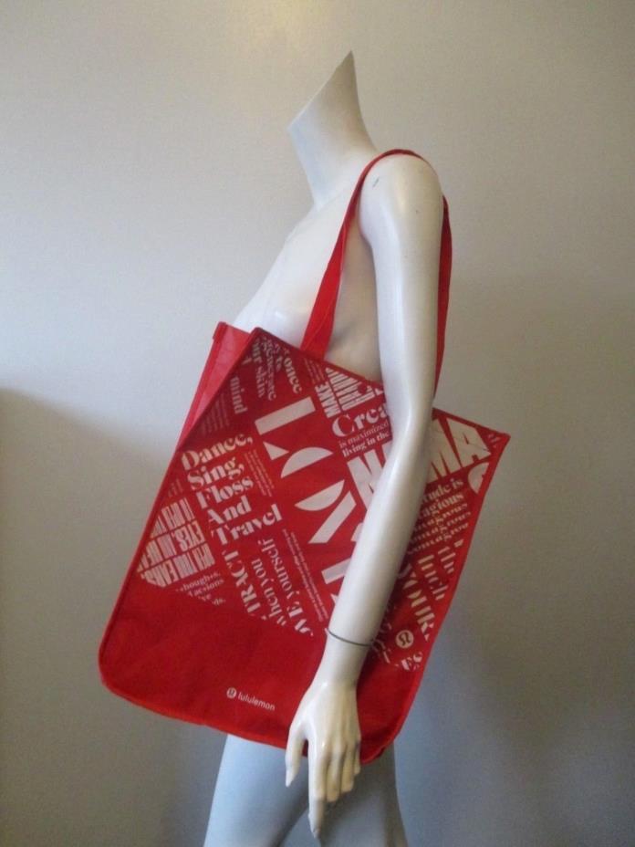 Lululemon 20y Manifesto Reusable Gym Shopping Eco Snap Tote Bag Size L 14x16