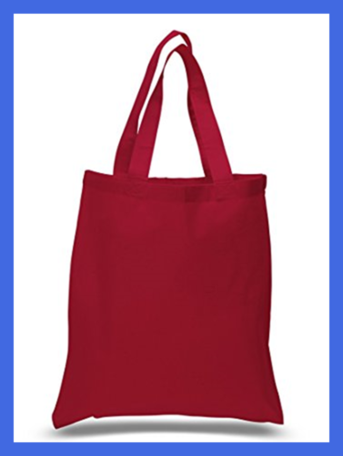 Durable 100% Cotton Tote Bag Reusable Shopping Swag Art Craft Blank RED Kitchen