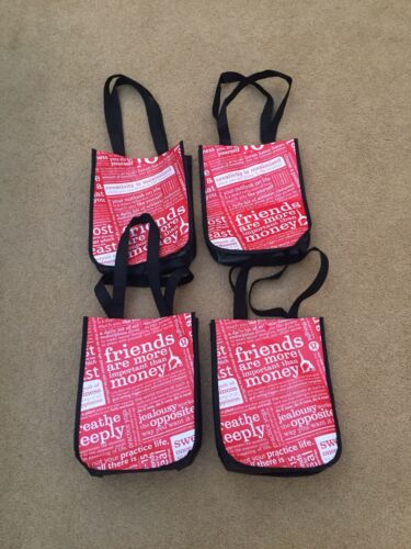 Lululemon RED MANIFESTO Reusable Bags Eco Lunch Tote Yoga Gym Shopping Lot of 4