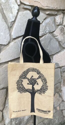 Earthbound Trading Company Burlap Tote Shopping Bag Reusable NWOT Brown