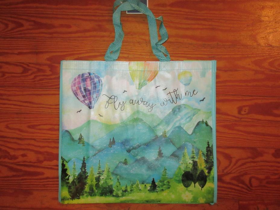 TJMaxx Marshalls Reusable Shopping Tote Gift Bag Fly Away Hot Air Balloon NEW