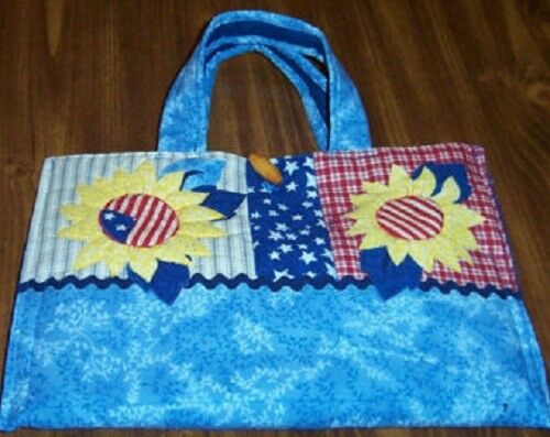 Patriotic Sunflower Tote Bag