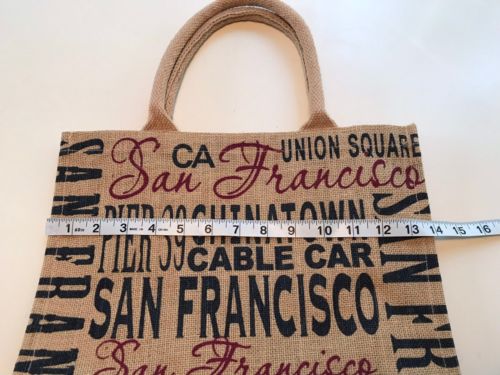 Burlap ~earthbag~ Reuseable Shopper Medium Tote California Print New