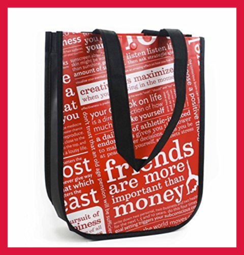 Lululemon RED W Graphic Print SMALL Reusable Tote Carryall Gym Bag Womens